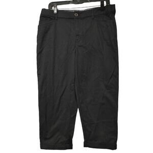 Intro Love The Fit Stretch Capri Cropped Pants High Waist Black Womens Size 10